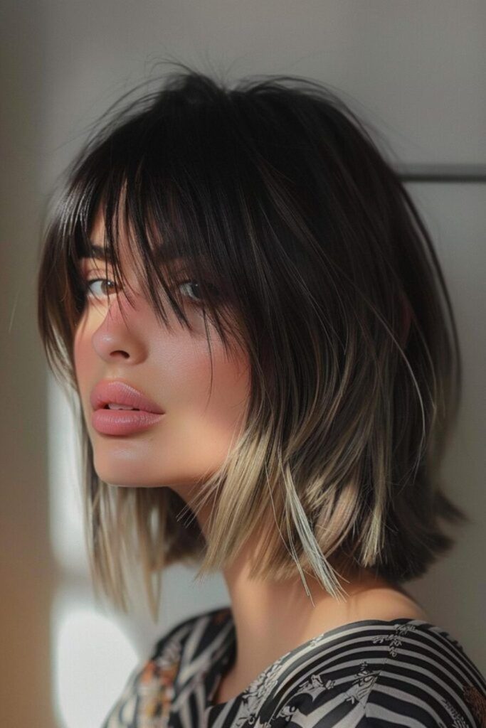 Polished bob with subtle dark undertones