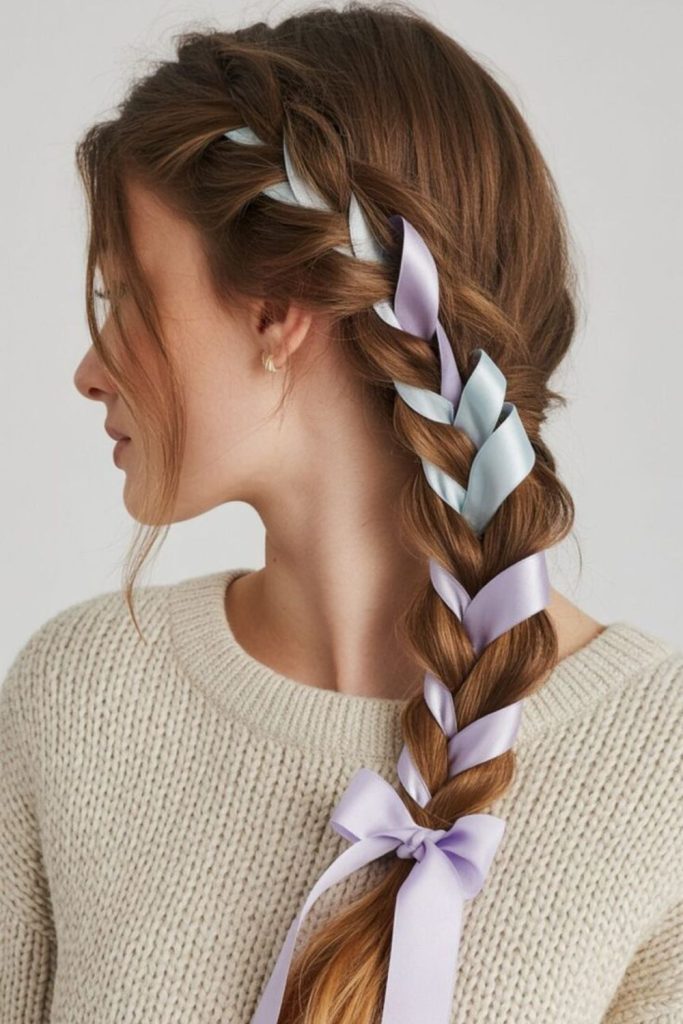 Ribbon like thin flowing hair