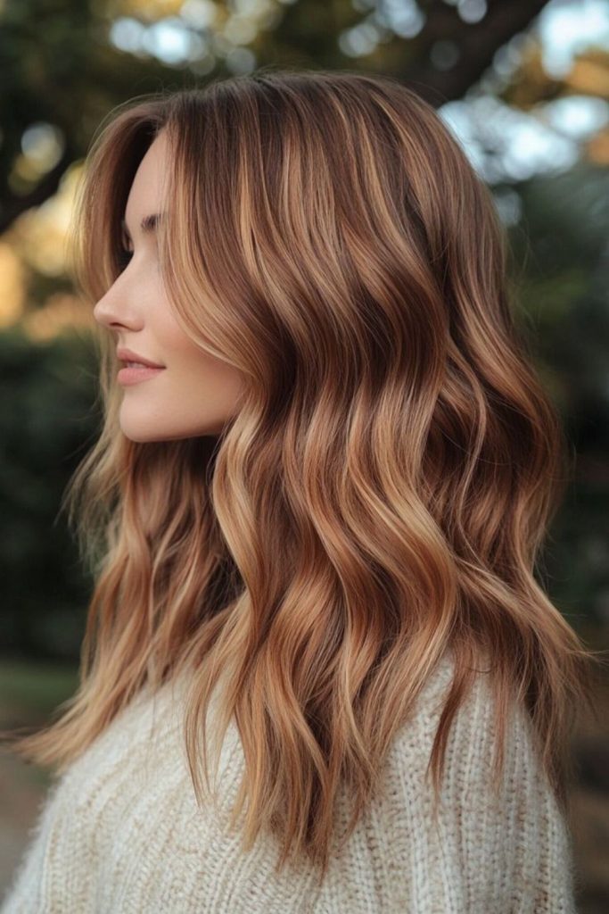 Honey strands with soft shadowed layers