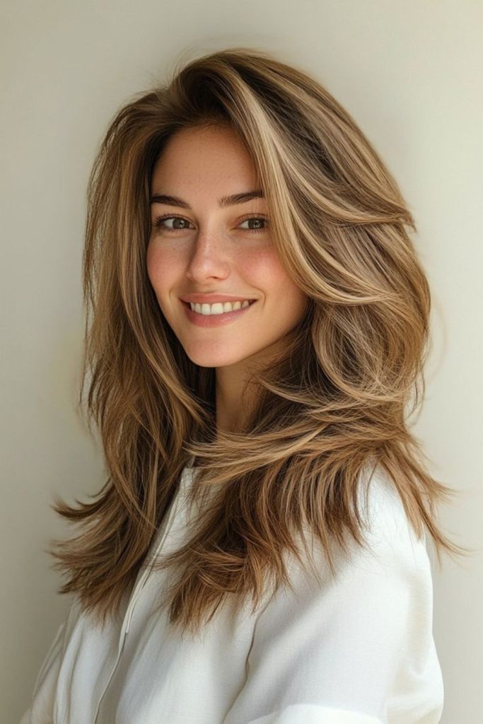 Honey-colored waves with fluttering layers