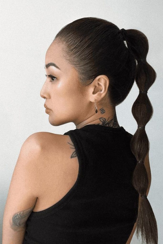 Bubble braid sporty women hairstyle