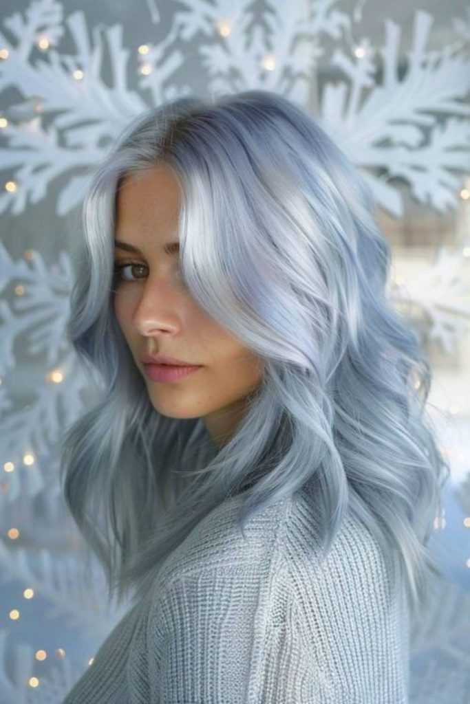 Light blue lob with gentle waves.