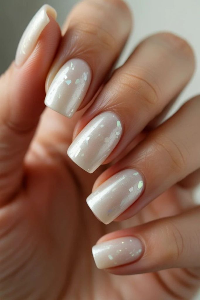 Clear pink icy gloss nails