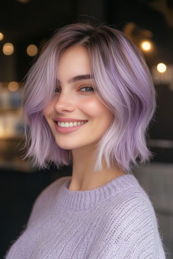 Lavender haze dreamy bob style