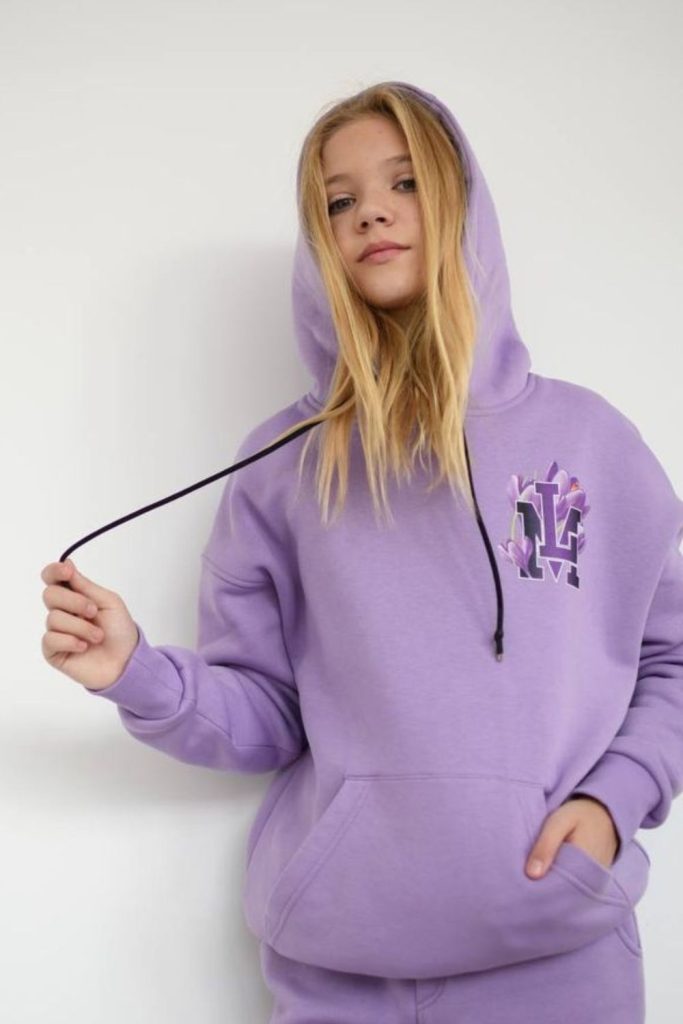 Soft lavender hoodie with sweatpants
