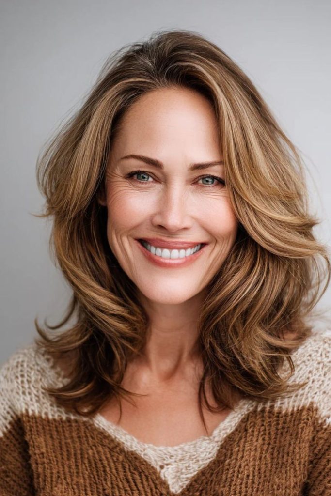 Layered bob highlighted vibrant strands