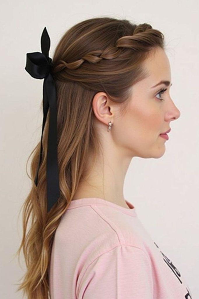 Ribbon twist thin long hair