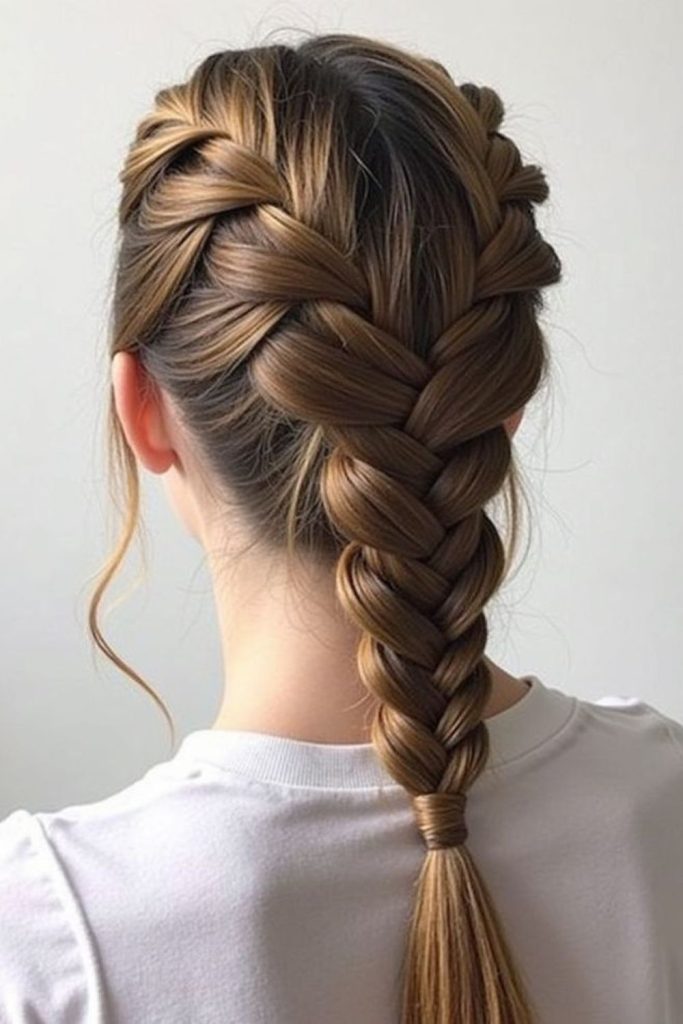 Diagonal fishtail braid moving dynamically.