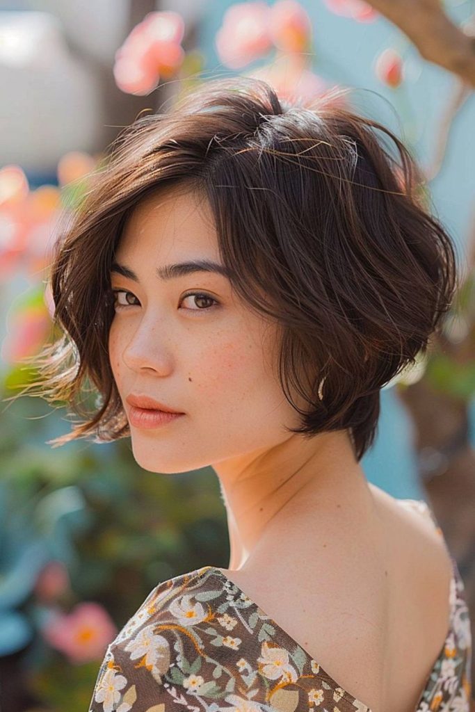 Wavy bob with airy gentle bounce