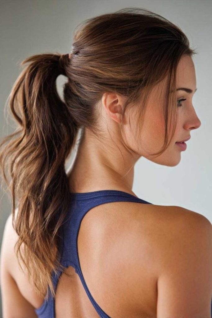 Low ponytail basketball court style