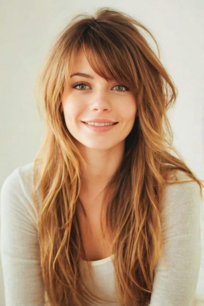 Side tangle thin long strands