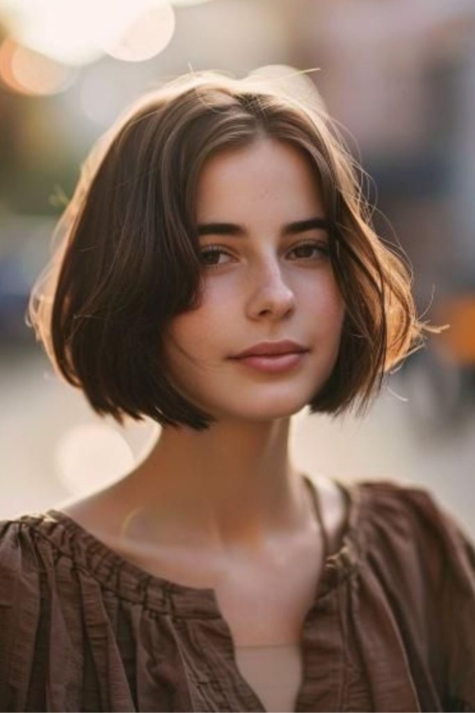 Neat understated Italian bob style.