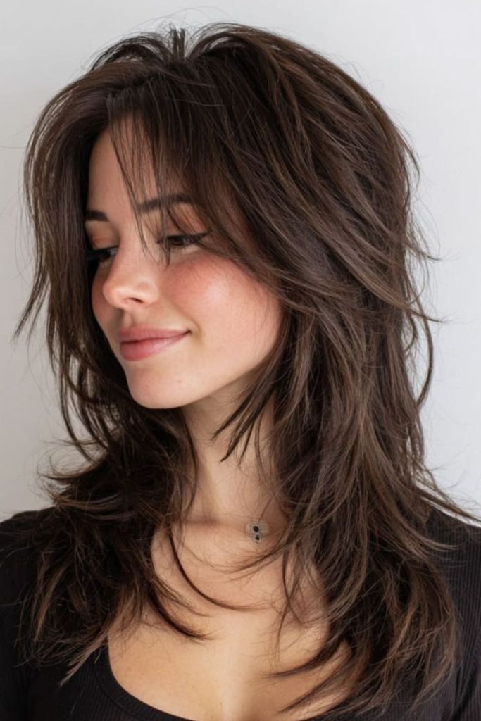 Layered wolf cut with moonlight movement