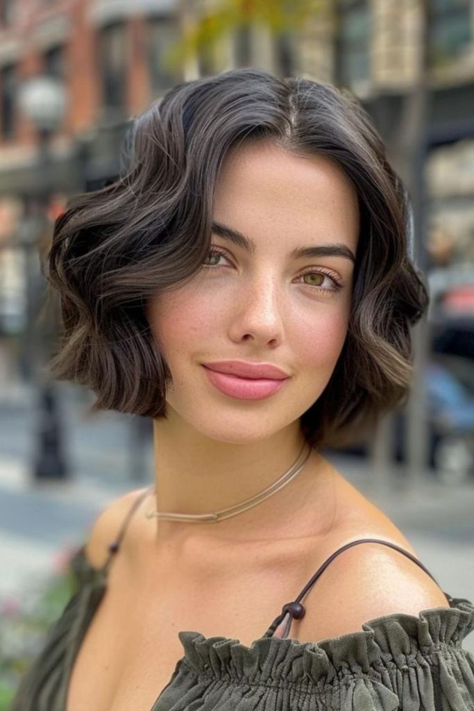 Textured soft Italian bob.