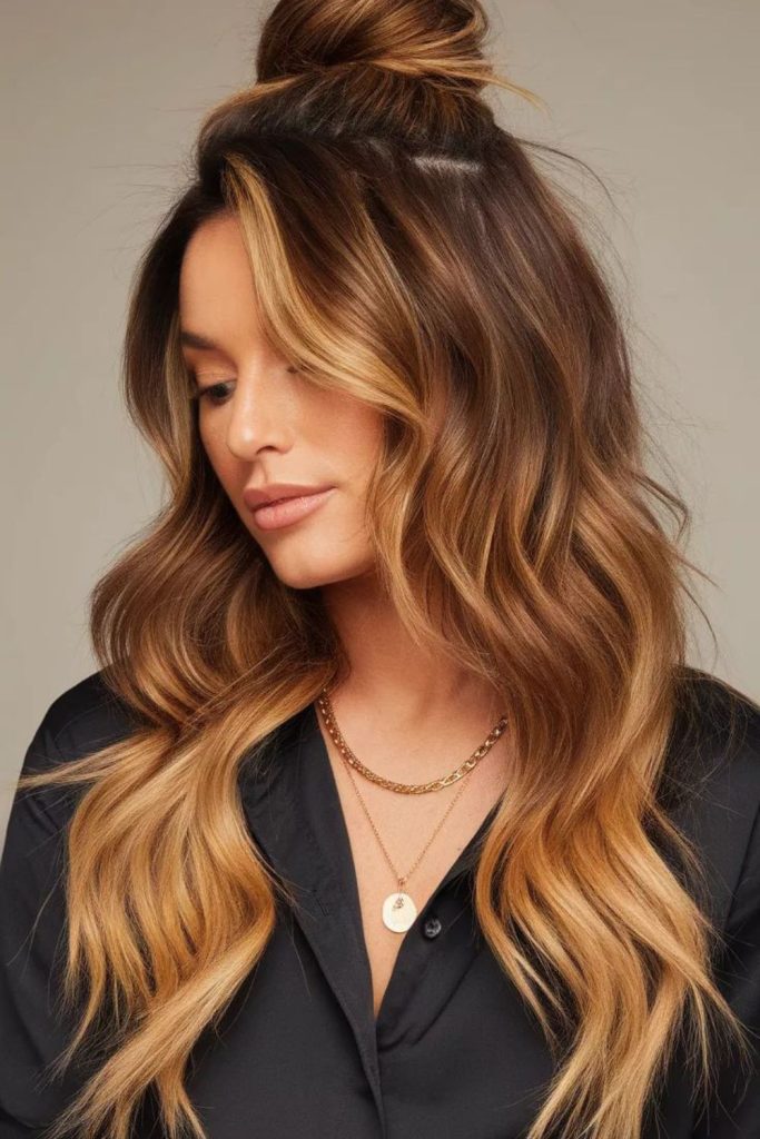 Flowing ombre hair with soft curls