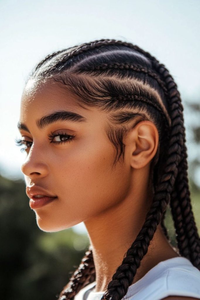 Tiny twists covering scalp energetically styled.