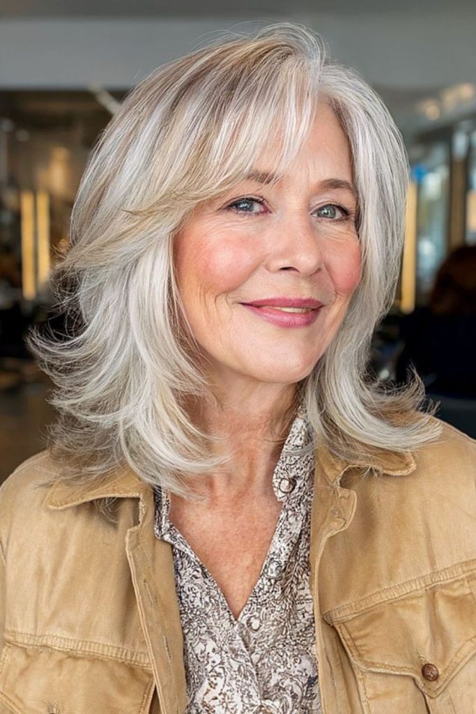 Long layered lob with subtle waves