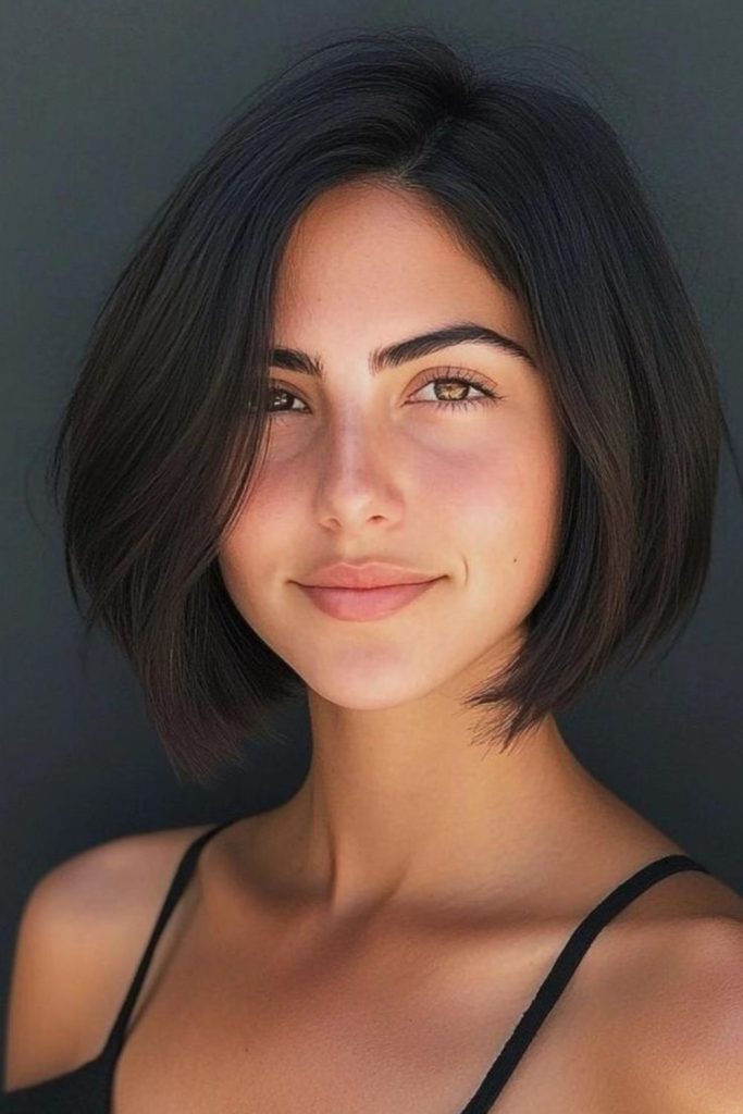 Sharp precise Italian bob silhouette.