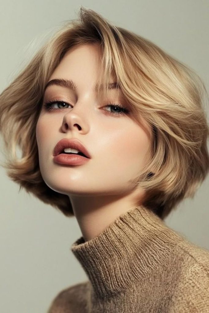 Jagged bob with edgy soft layers