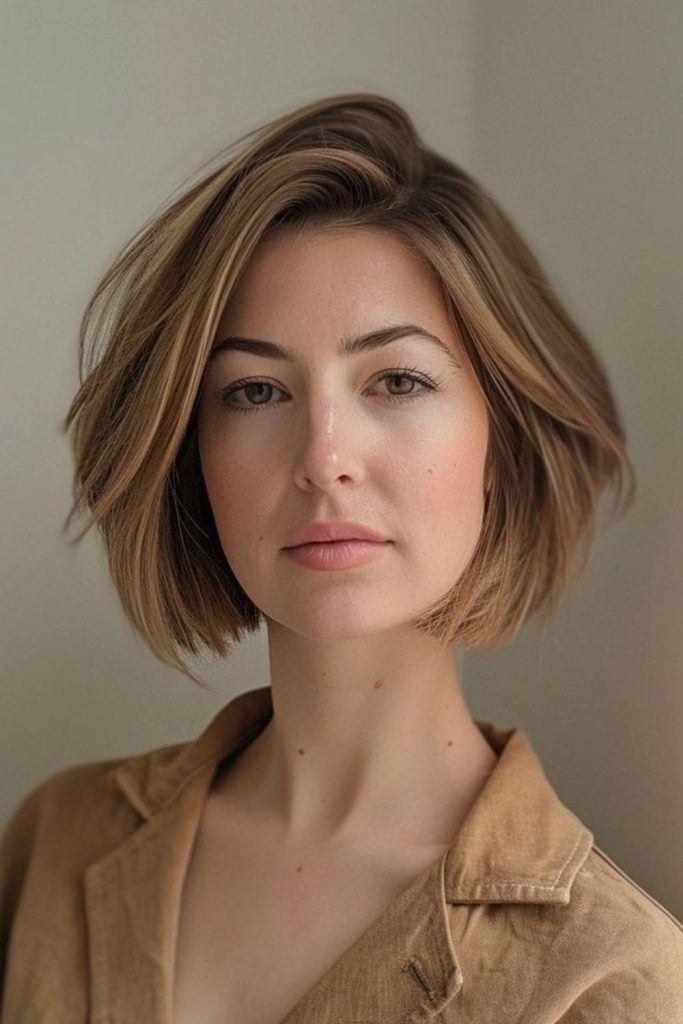 Bold textured Italian bob energy.