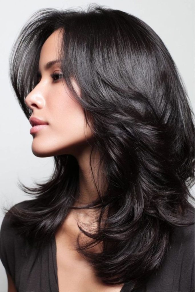 Edgy nightshade wolf cut wig.