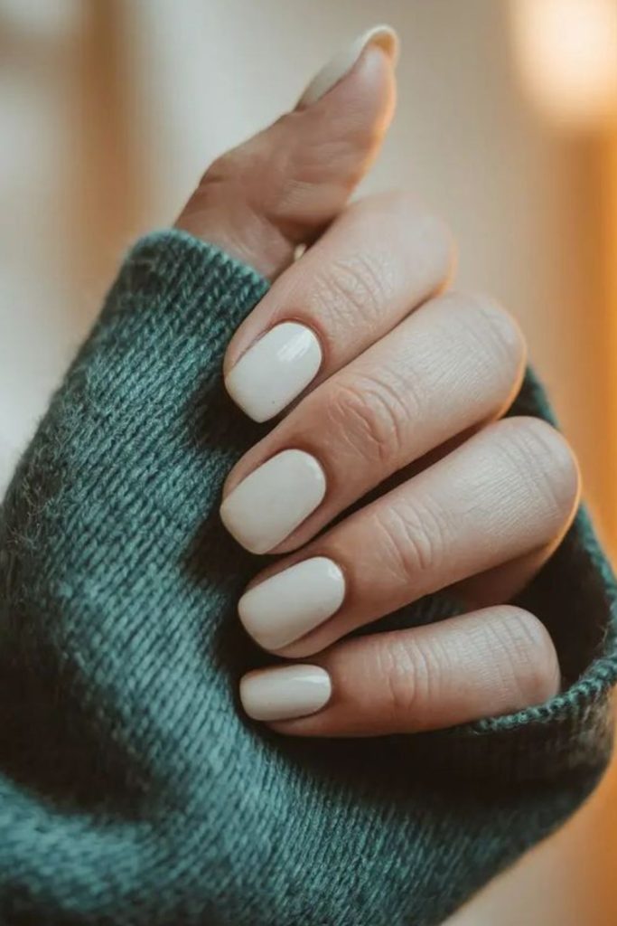 Oat cream soft short nails.