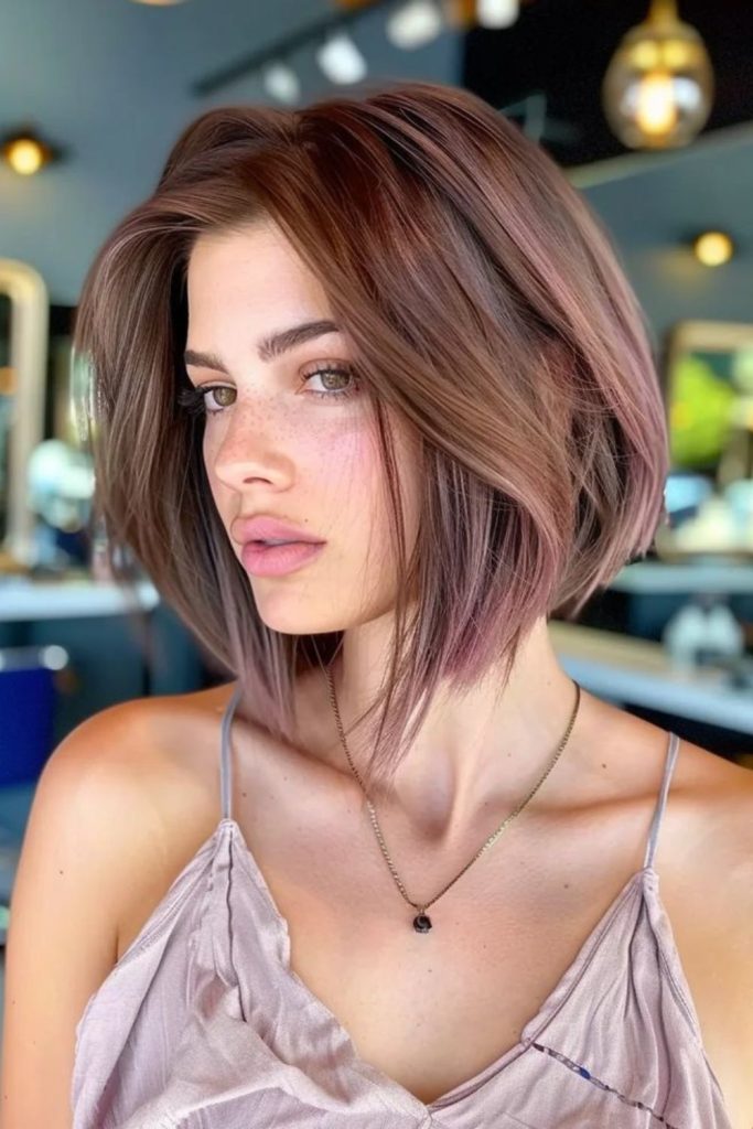 Orchid mist violet bob haircut