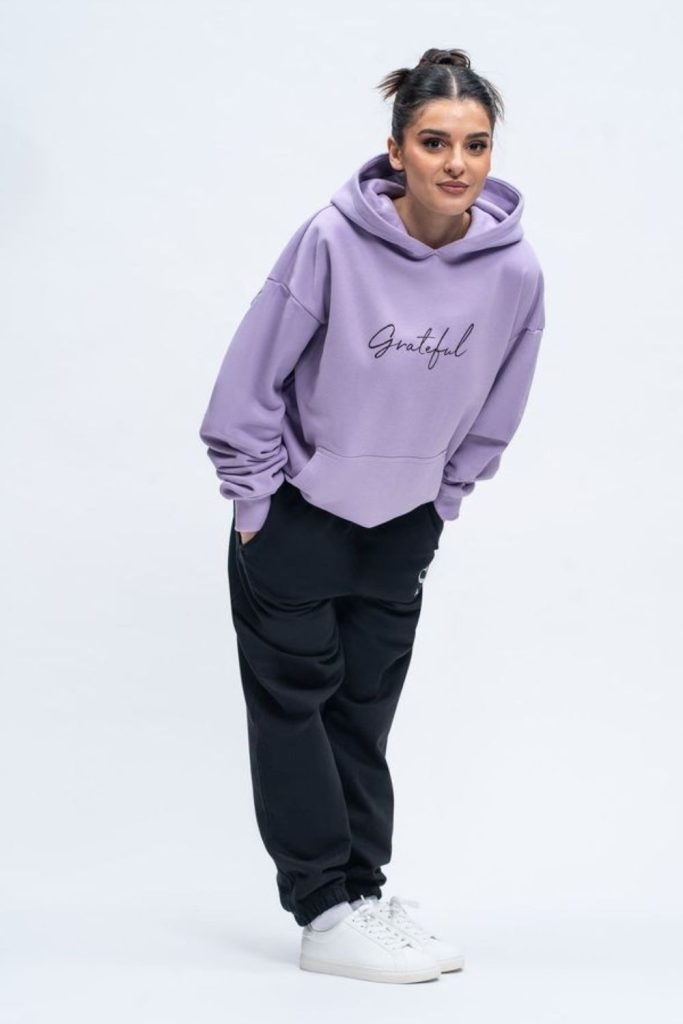 Soft lavender hoodie with joggers