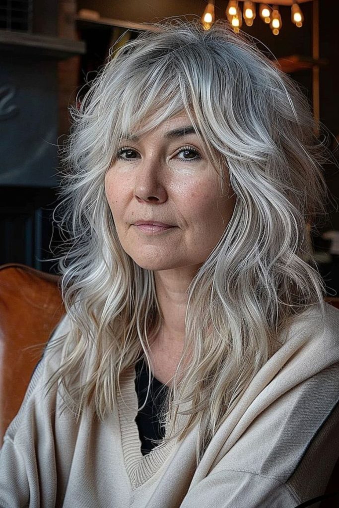 Iridescent shag with light textured layers