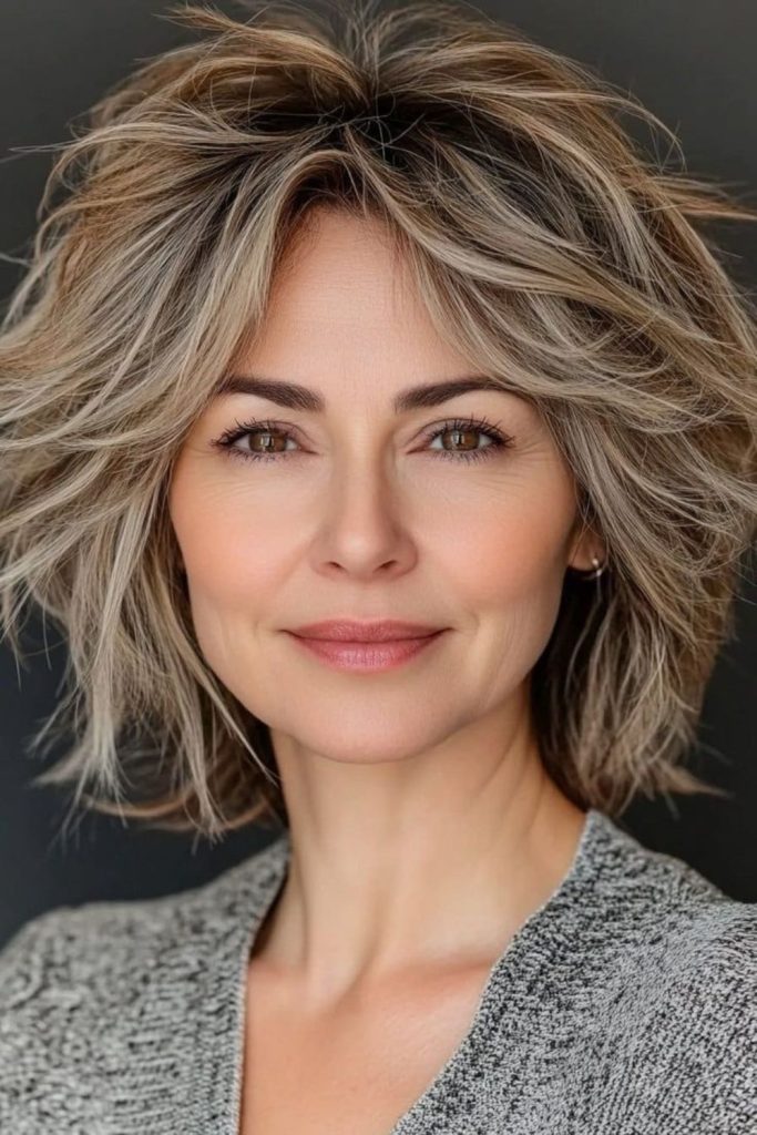 Petal-like face-framing layers for volume