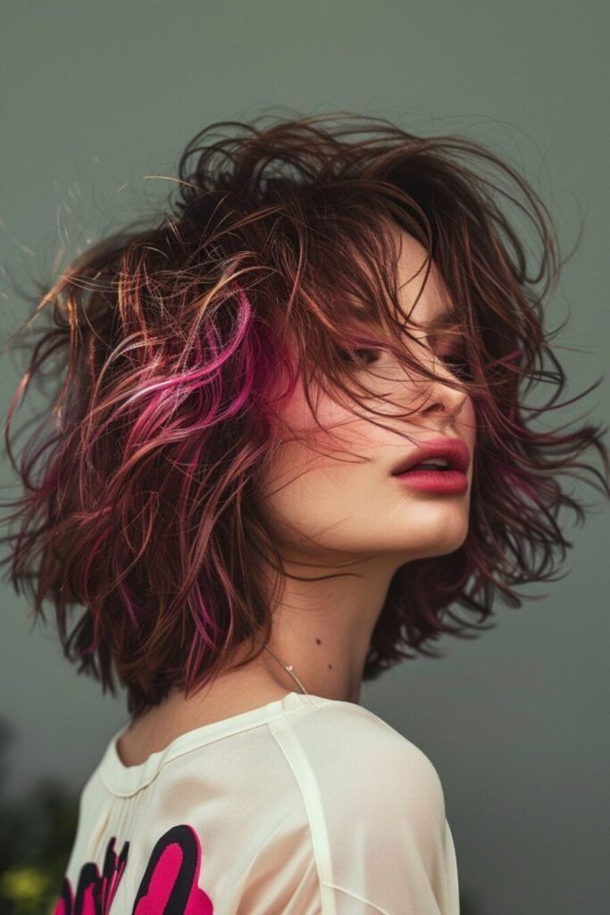 Geometric hair cut with hidden patterns