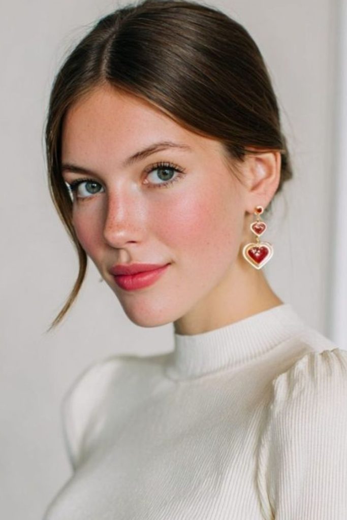 Subtle thin brows with quiet edge