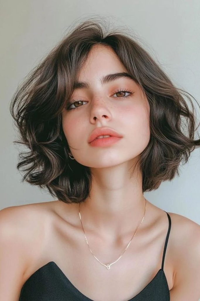 Textured layered Italian bob design.