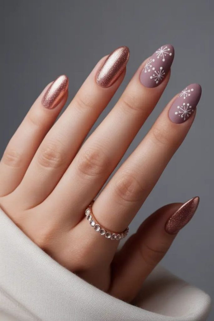 Rosewood toned soft winter nails