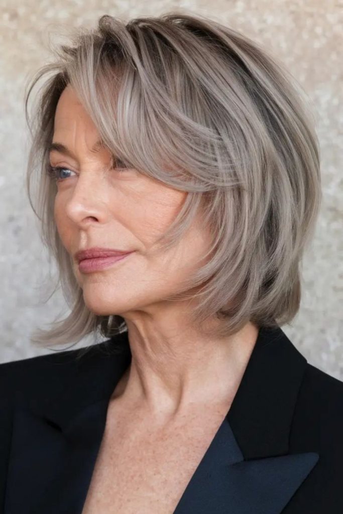 Soft ash jagged playful bob