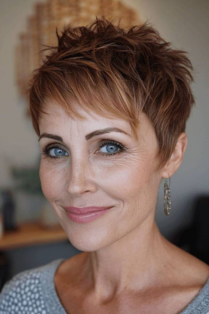 Short spiky energetic edgy haircut