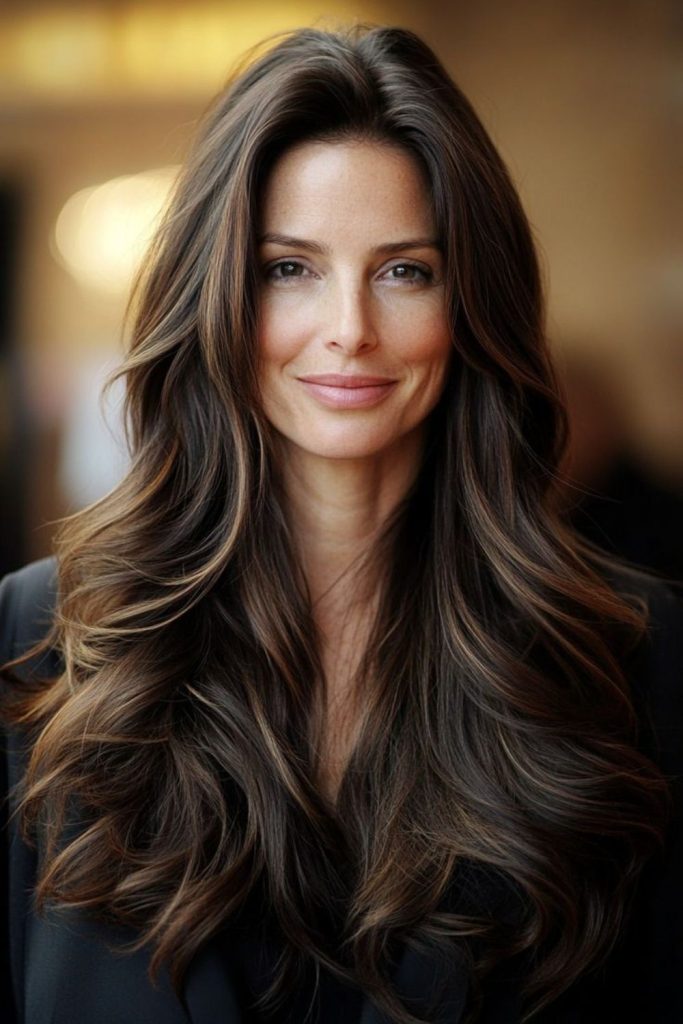 Smooth long layers glossy finish