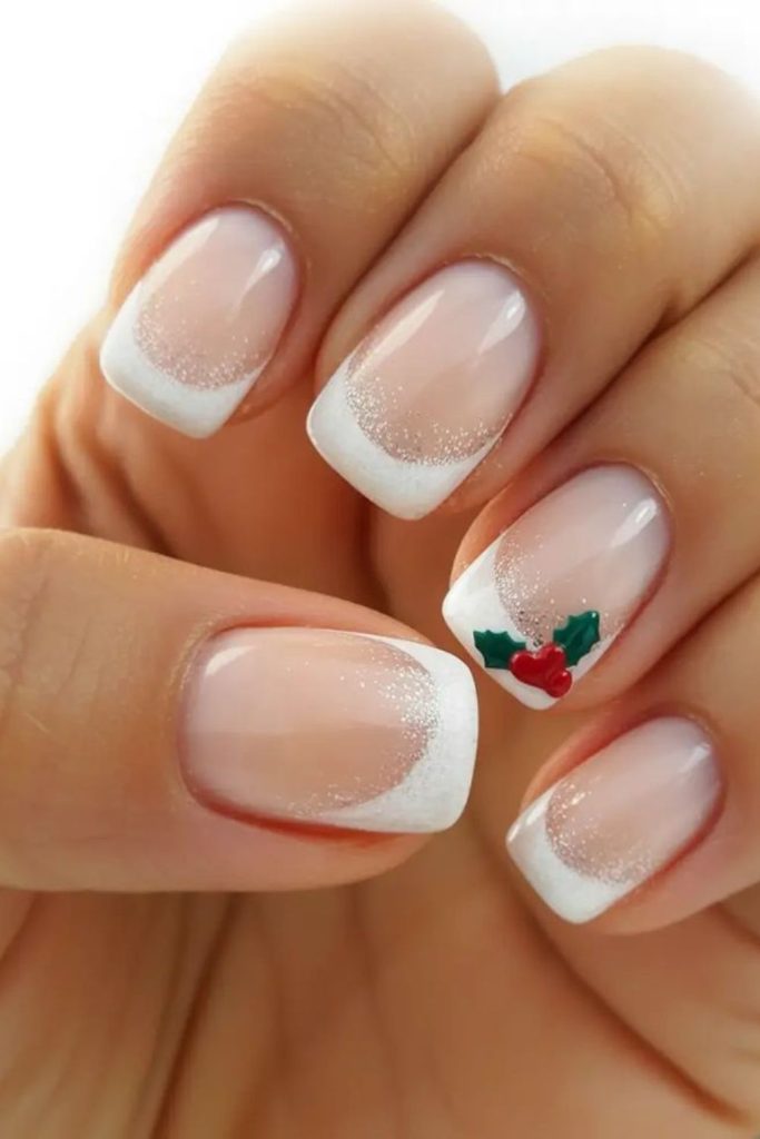 Snowy French tip nail style