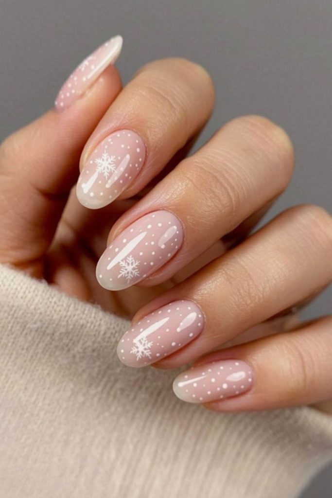 Sheer clear snowdrift nails