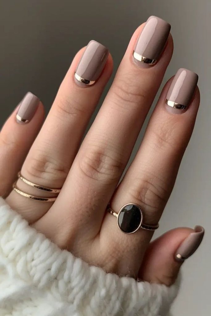 Crisp square nails with muted tones