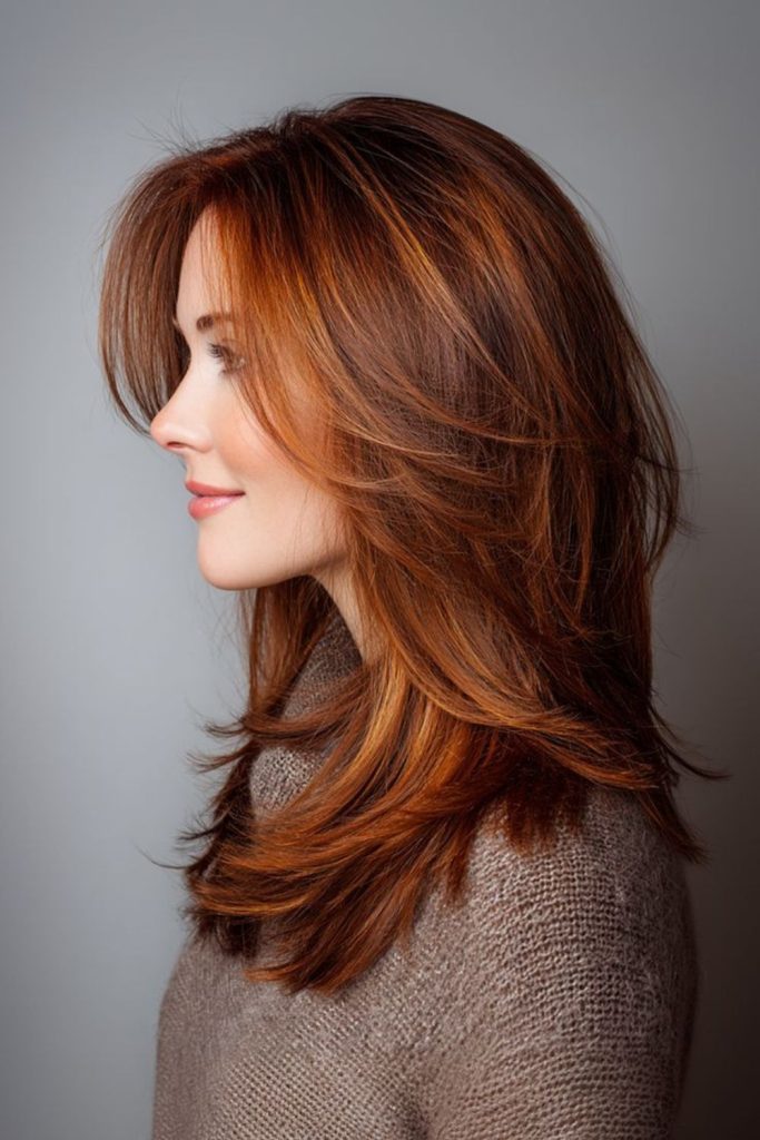 Sunlit shaggy layers with playful movement