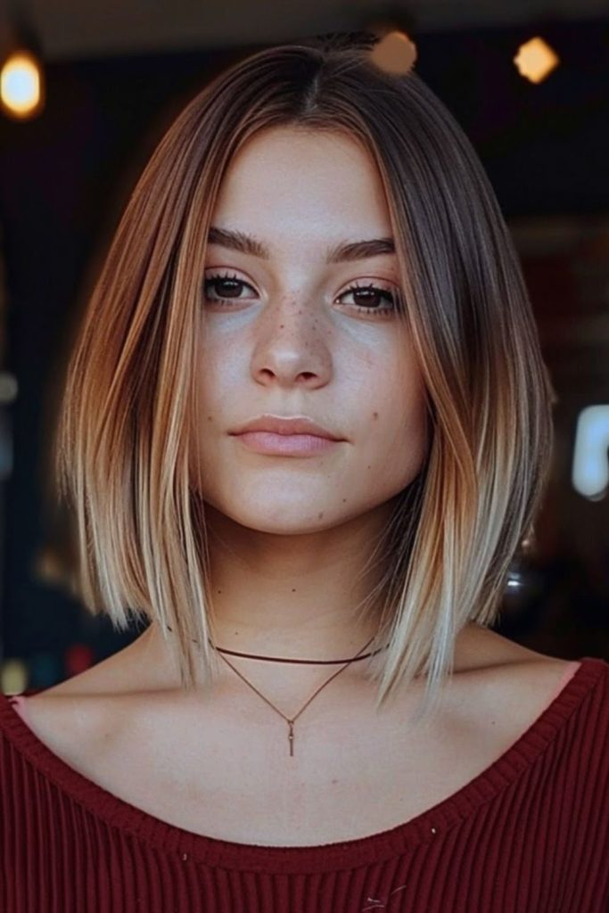 Sunset glow warm gradient bob