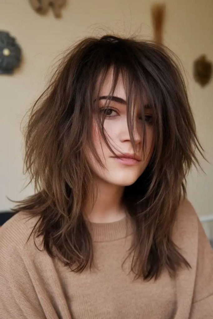 Jagged wolf cut with fierce angles