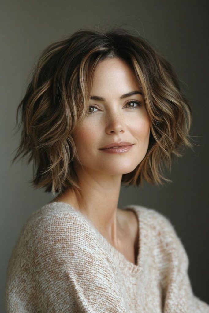 Tousled short bob casual chic