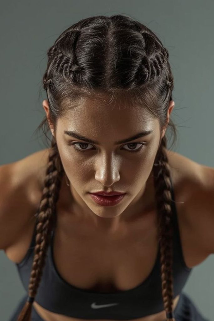 Cornrow basketball hairstyle women