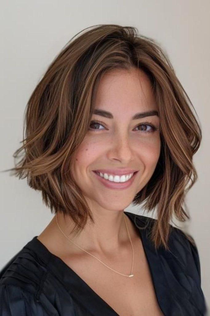 Soft layered Italian bob depth.