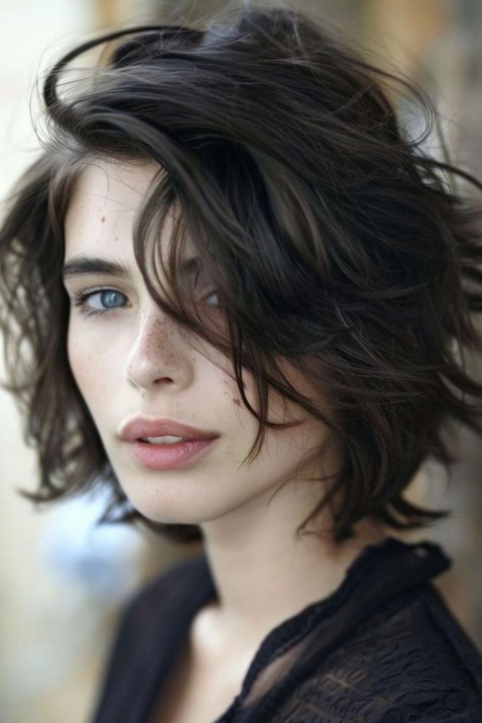 Dusky feathered bob with airy volume
