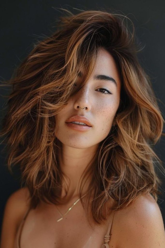 Casual choppy uneven mid-length layers