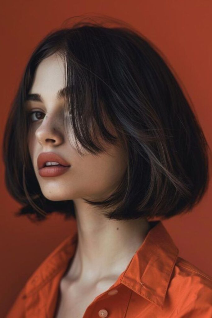 Romantic softly textured Italian bob.