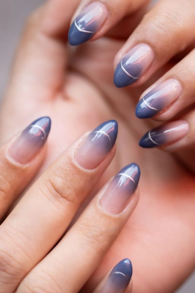 Bare nails with fresh ink strokes